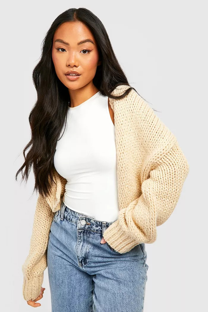 Petite Premium Chunky Knit Cardigan | Boohoo.com (UK & IE)