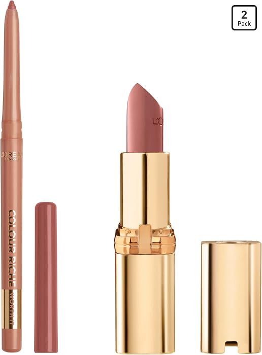 L\u2019Or\u00e9al Paris Colour Riche Lipstick and Lip Liner Set, Includes 1 Satin Lipstick and 1 ... | Amazon (US)