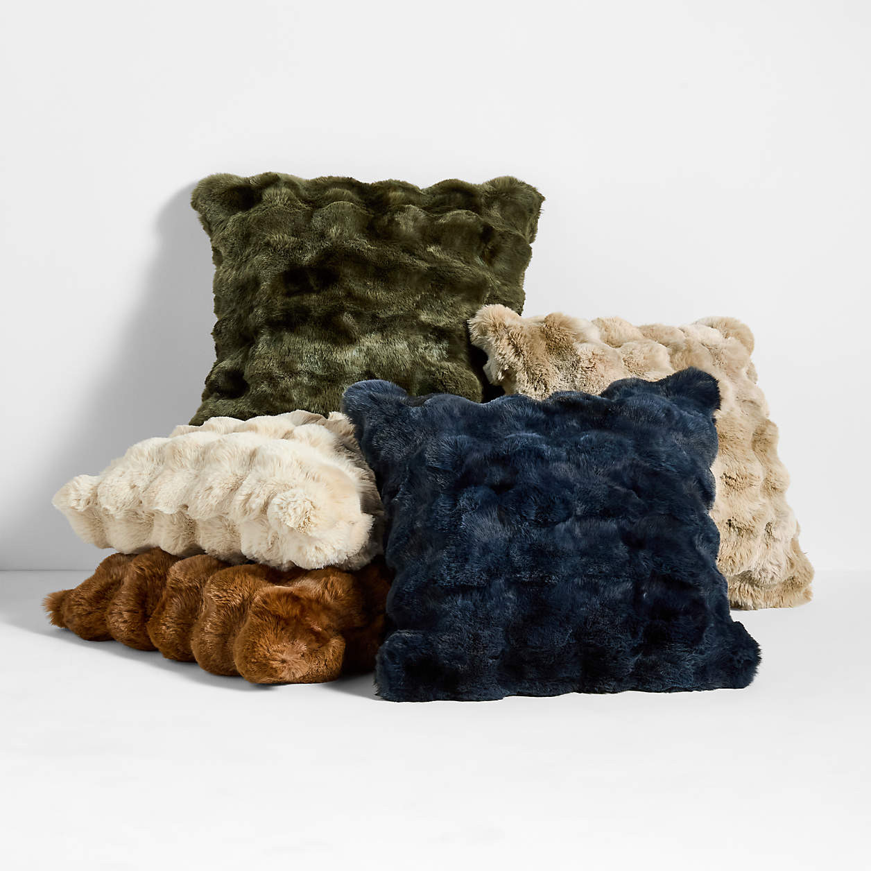 Textured Faux Fur Sierra Tan 20"x20" Throw Pillow Cover + Reviews | Crate & Barrel | Crate & Barrel