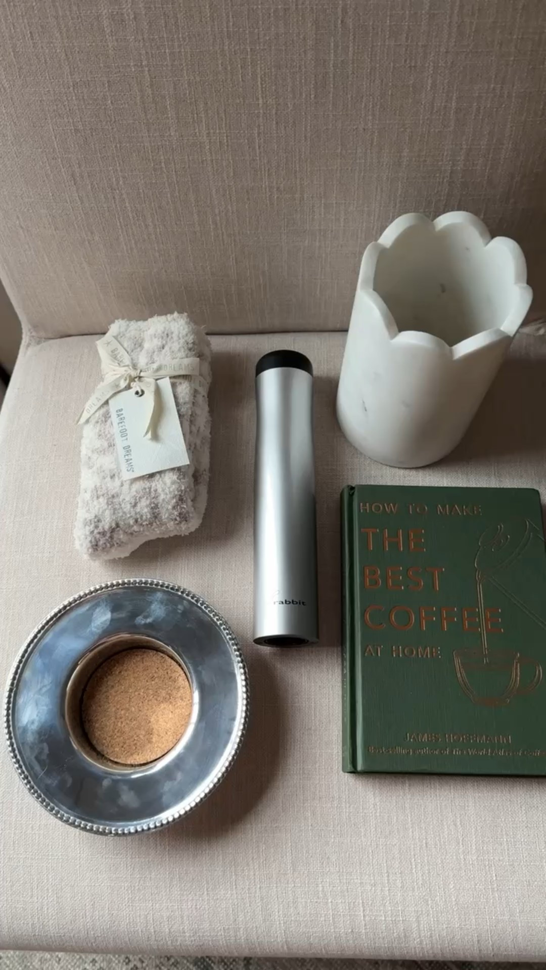 Several of these are great hostess gifts - a marble wine chiller or wine coaster that you could bring with a pair of wine! You could also bring the wine opener with a bottle of wine! The barefoot dreams socks are a perfect stocking stuffer, and this coded book is perfect for the coffee lover in your life!

Loverly Grey, gift ideas, hostess gifts, gift guide, friend gift idea, barefoot dreams socks, wine chiller, wine coaster, wine opener 

#LTKGiftGuide #LTKHoliday