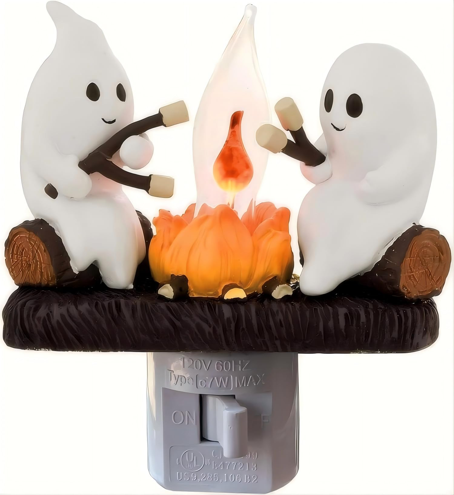 Ghost Campfire Nightlight,Halloween Campfire Flickering Night Light,3D Spooky Fire Marshmallow Ni... | Amazon (US)