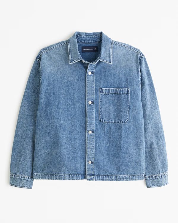 Cropped Corduroy Shirt Jacket | Abercrombie & Fitch (US)