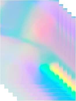 100 Sheets Holographic Printable Vinyl Sticker Paper 8.5x11 Inch Waterproof Sticker Paper Rainbow... | Amazon (US)