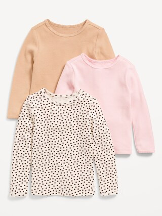 Long-Sleeve Waffle-Knit T-Shirt 3-Pack for Toddler Girls | Old Navy (US)