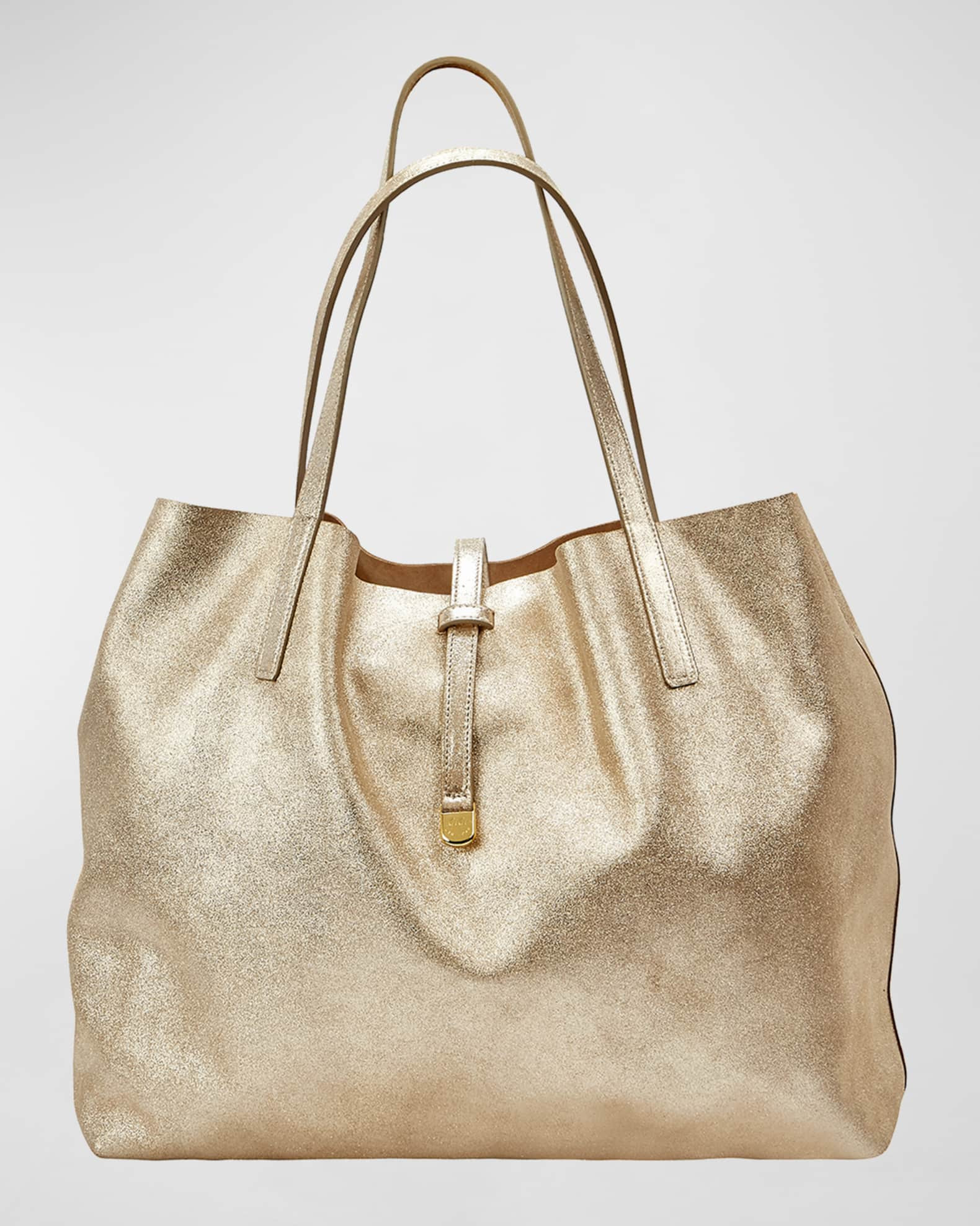 Luna Metallic Mixed Leather Reversible Tote Bag | Neiman Marcus