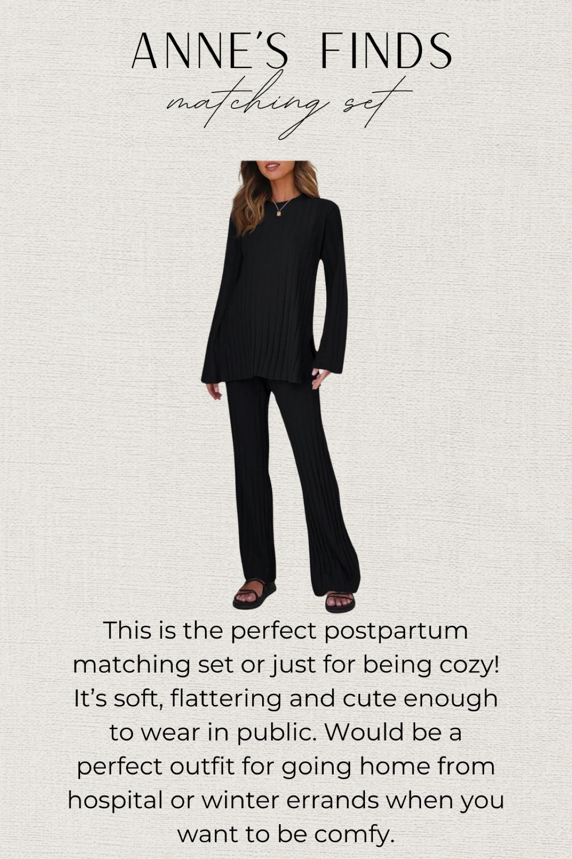This matching set is flattering, stylish and oh so comfy! I’m guilty of owning it in multiple colors and in sleeveless! Perfect for going home from the hospital postpartum and is stretchy enough you can order your pre-pregnancy size and continue wearing as you lose pregnancy weight. Very high quality! Would also make a great travel outfit!

#LTKTravel #LTKFindsUnder100 #LTKBump