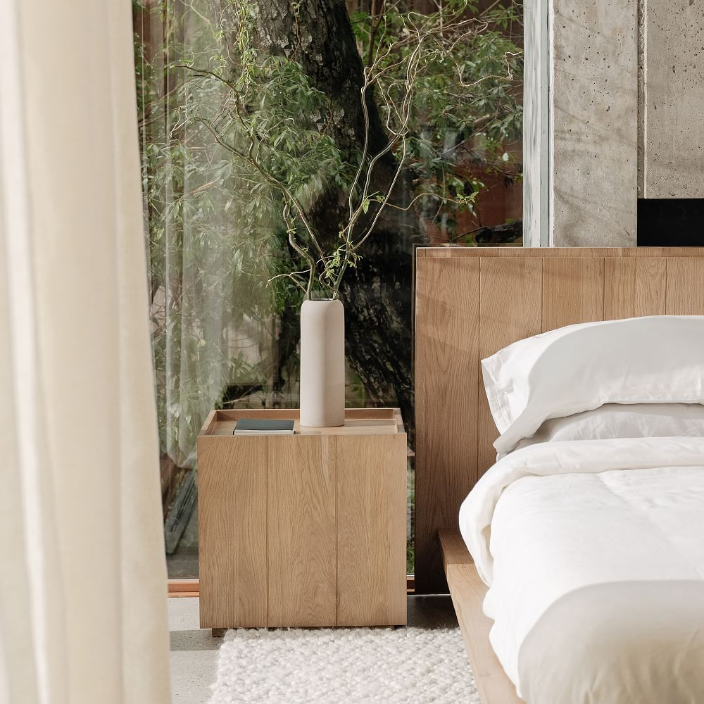 Modern Paneled Wood Nightstand (18") | West Elm (US)