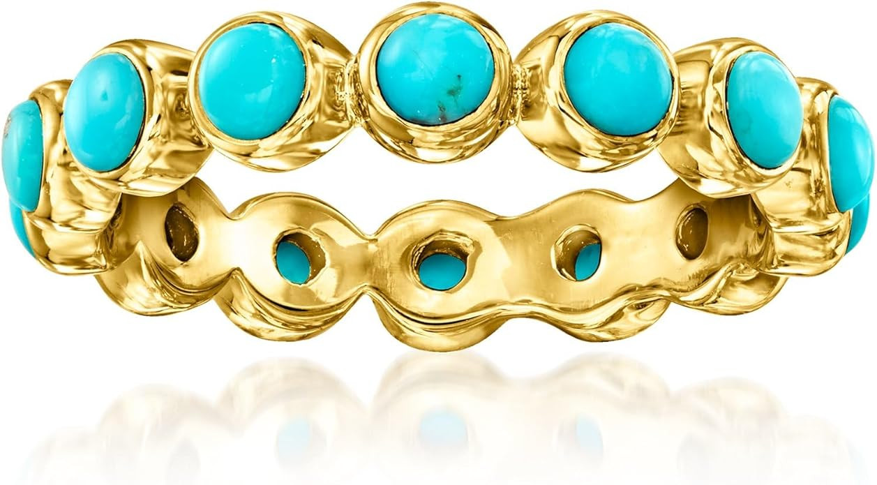 Turquoise Eternity Band in 18kt Gold Over Sterling | Amazon (US)