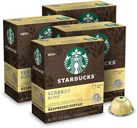 Starbucks Coffee Capsules for Nespresso Vertuo Machines — Blonde Roast Veranda Blend — 4 boxe... | Amazon (US)