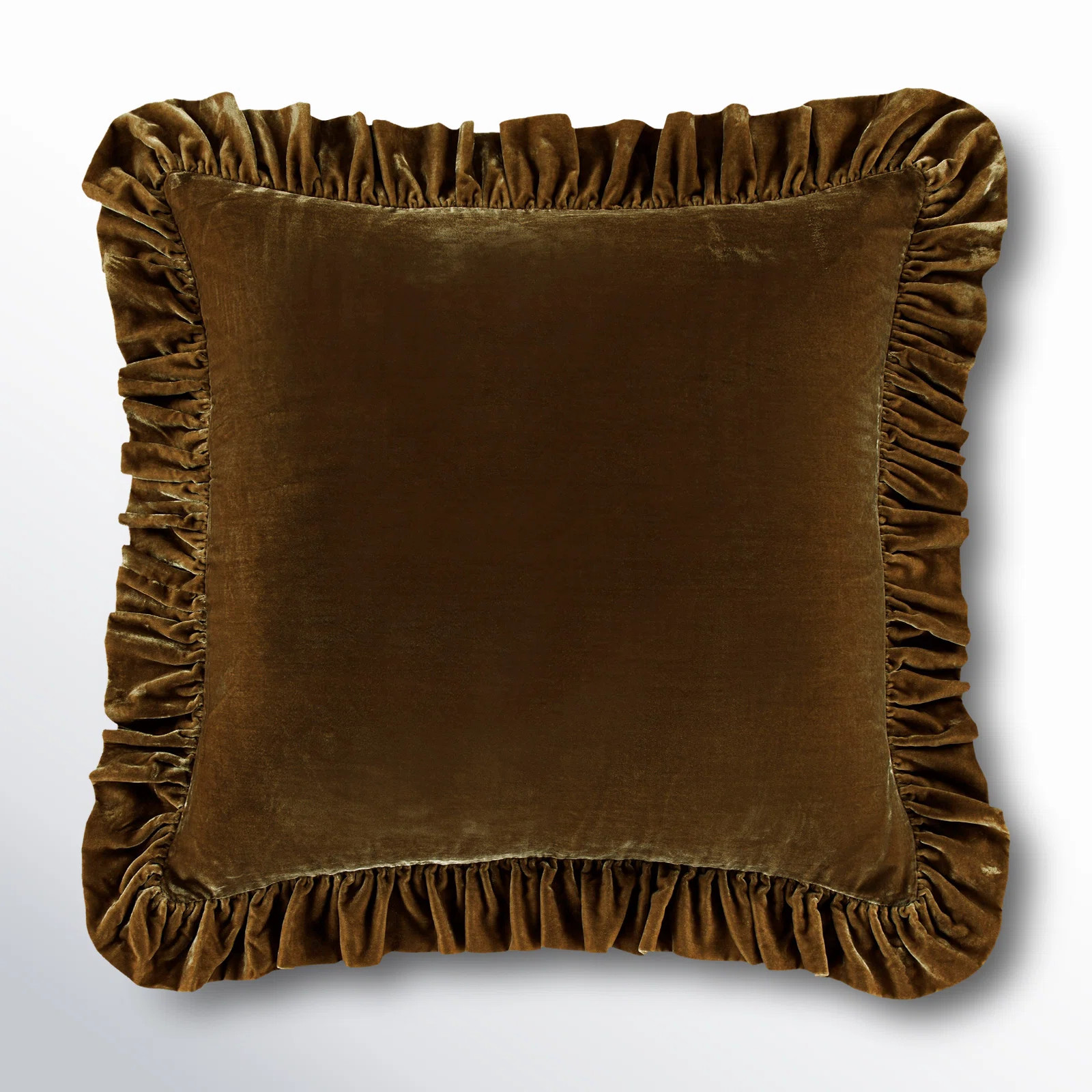 Stella Faux Silk Velvet Classic Chic Modern Rustic Ruffled Euro Sham | Birch Lane