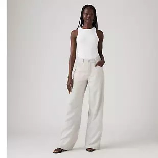 Xl Baggy Straight Linen Blend Women's Pants - Grey | Levi's® US | Levi's US
