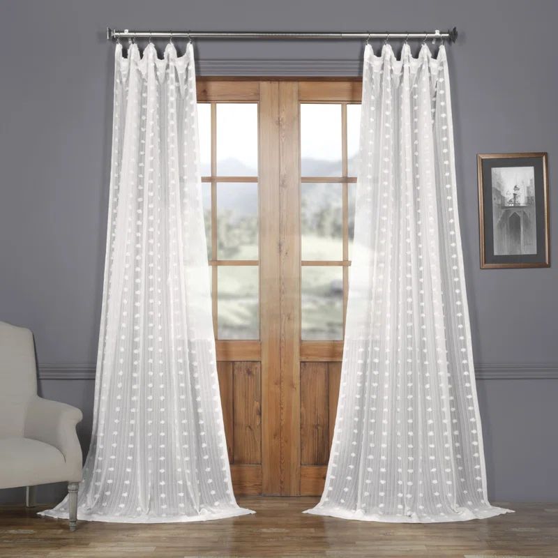 Levesque Patterned Linen Sheer 100% Polyester Single Curtain Panel | Wayfair North America