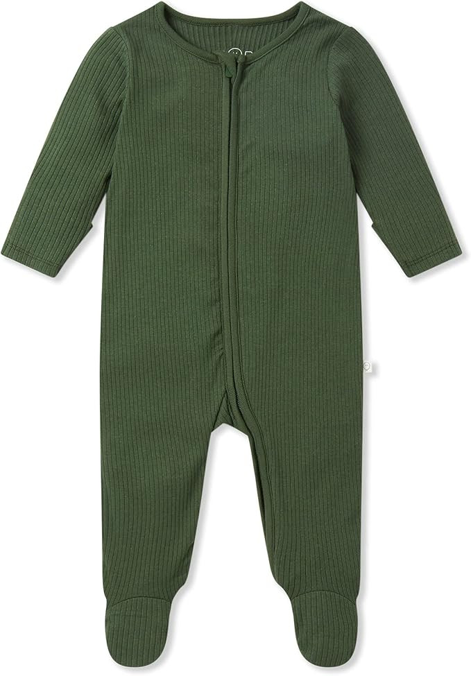 MORI Baby Unisex Ribbed Pajamas with Zip and Mitts of Viscose from Bamboo and Cotton - Jumpsuit S... | Amazon (US)