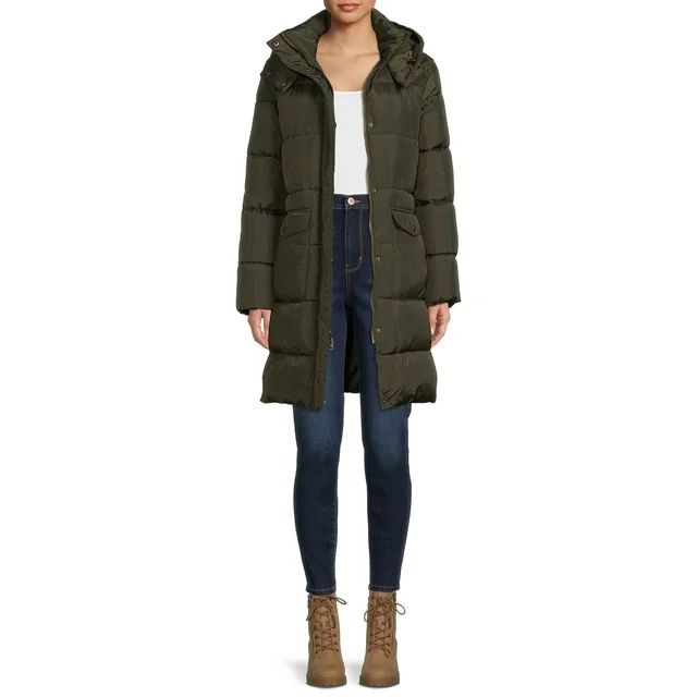 BCBG Paris Women's Long Puffer Coat with Hood, Sizes S-XL | Walmart (US)