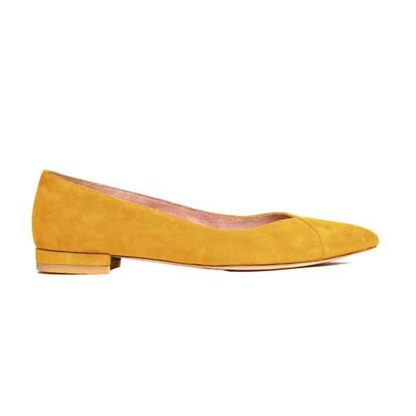 Sassy Saffron Suede Flat | ALLY Shoes