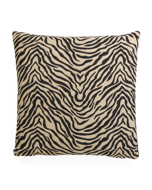 24x24 Zebra Print Jacquard Oversized Pillow | TJ Maxx