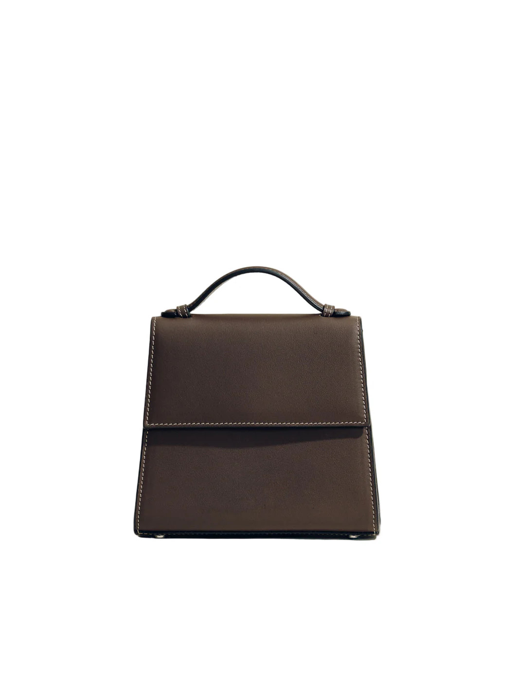 The Small Top Handle in Dark Browm Nappa | Over The Moon