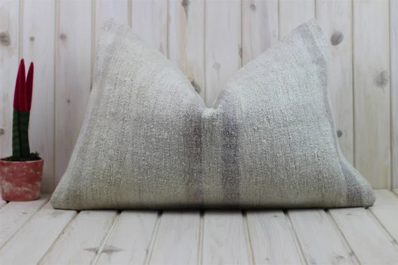 Vintage Turkish Kilim Lumbar Pillow for the Living Room Boho | Etsy | Etsy (US)