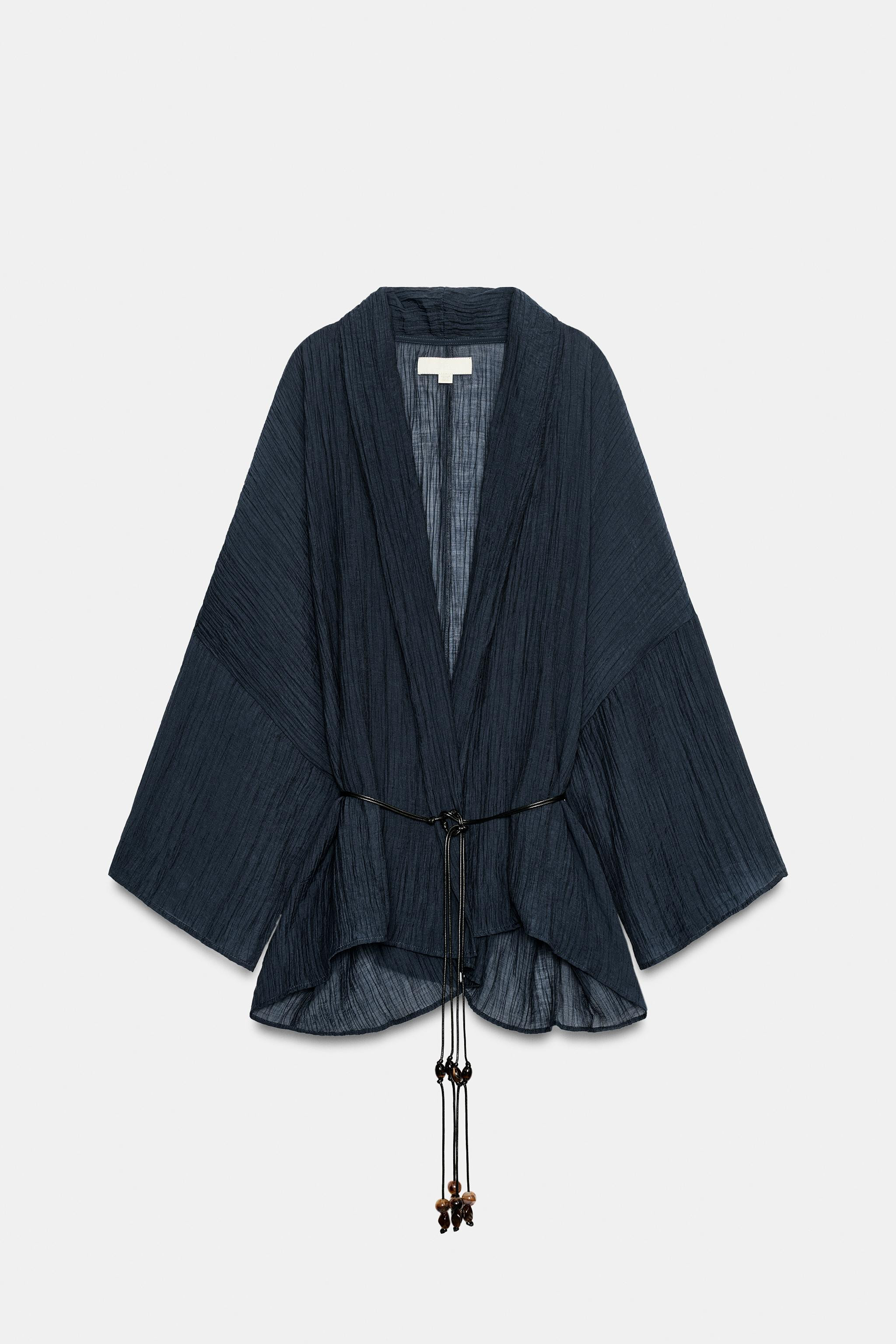 CRINKLE EFFECT BELTED JACKET | Zara UK