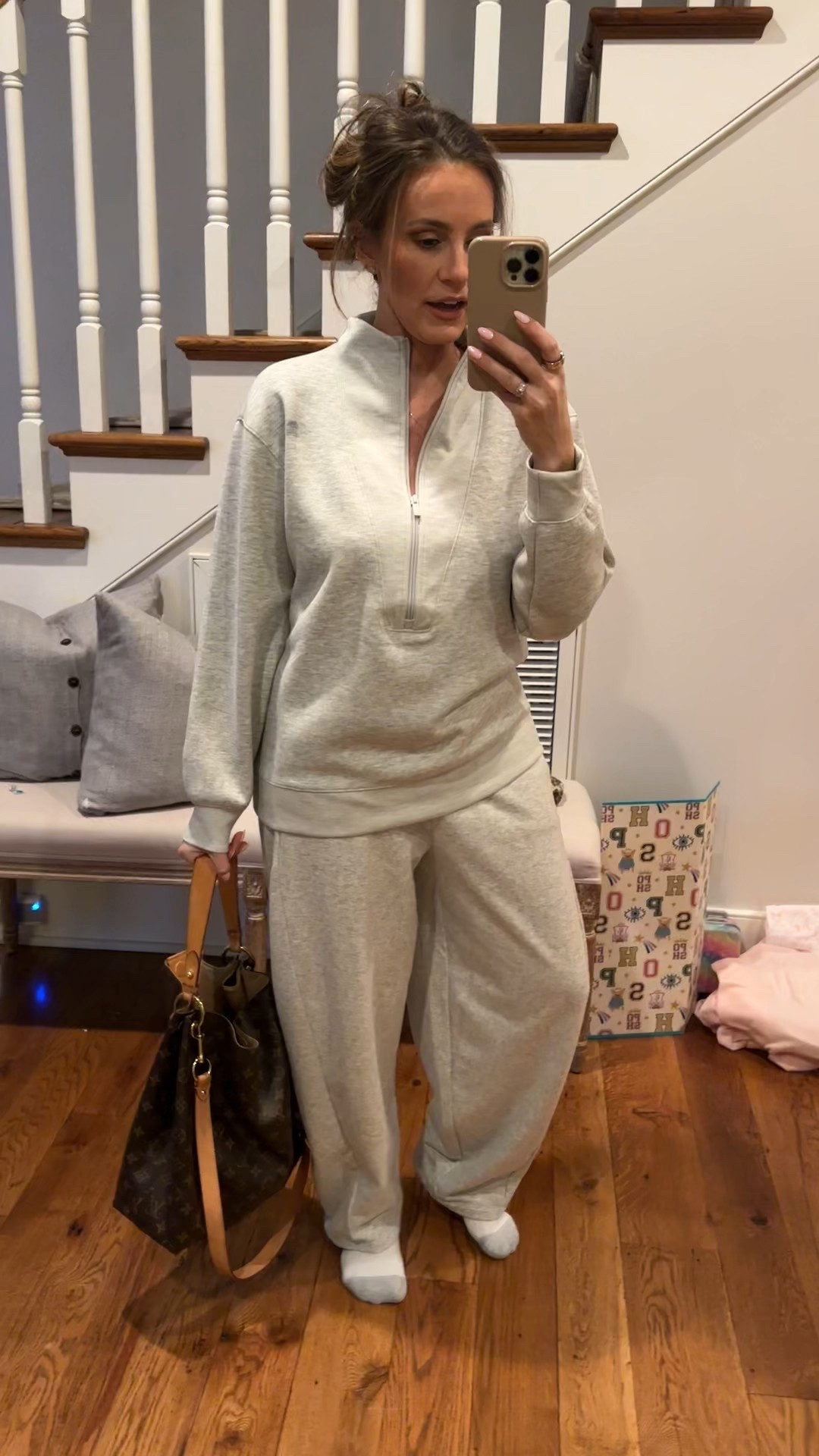 Cutest athleisure matching set from Target. Fabric is Lululemon or Varley quality! Love the barrel leg pants. So comfy and perfect for travel. Wearing size Small  

#LTKTravel #LTKOver40 #LTKmomlife