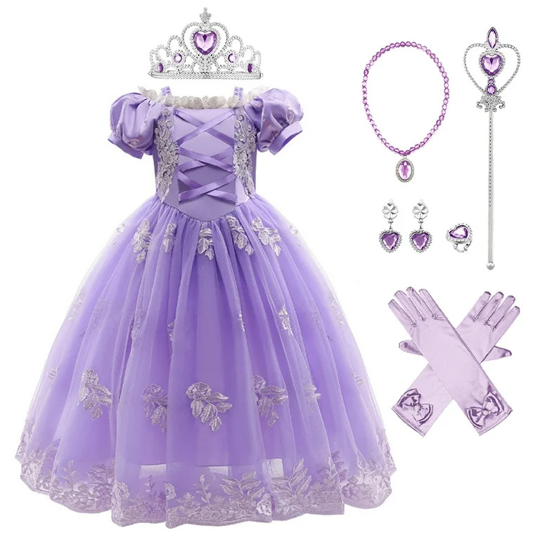 IBTOM CASTLE Little Girls Princess Halloween Cosplay Outfits for Kids Party Fancy Dress up Long E... | Walmart (US)