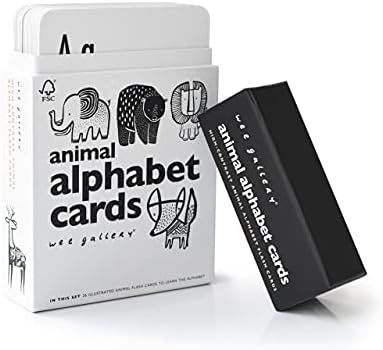 Amazon.com: Educational Flashcards for Babies, Black and White Animal Alphabet Learning Cards, Do... | Amazon (US)