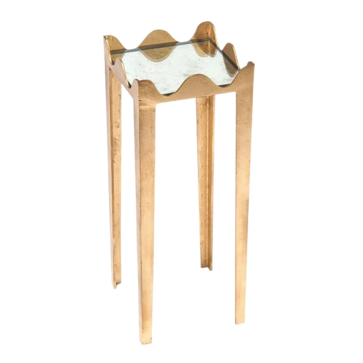 Brass and Mirror Scalloped Martini Table | The Well Appointed House, LLC