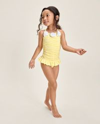 Girls Sleeveless Floral Seersucker Ruffle One Piece Swimsuit - Swim Shop - YELLOW | Gymboree | Gymboree