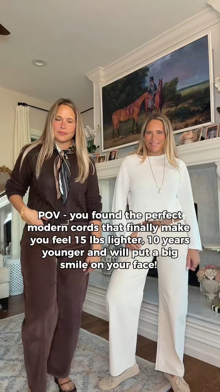 We put these on, looked at each other and said “these are so goooood!” 

Comment TWINS for the link to modern cords that make you feel 15lbs lighter, 10 years younger, and smiley the minute you put them on!

#LTKootd #LTKOver40 #LTKSeasonal