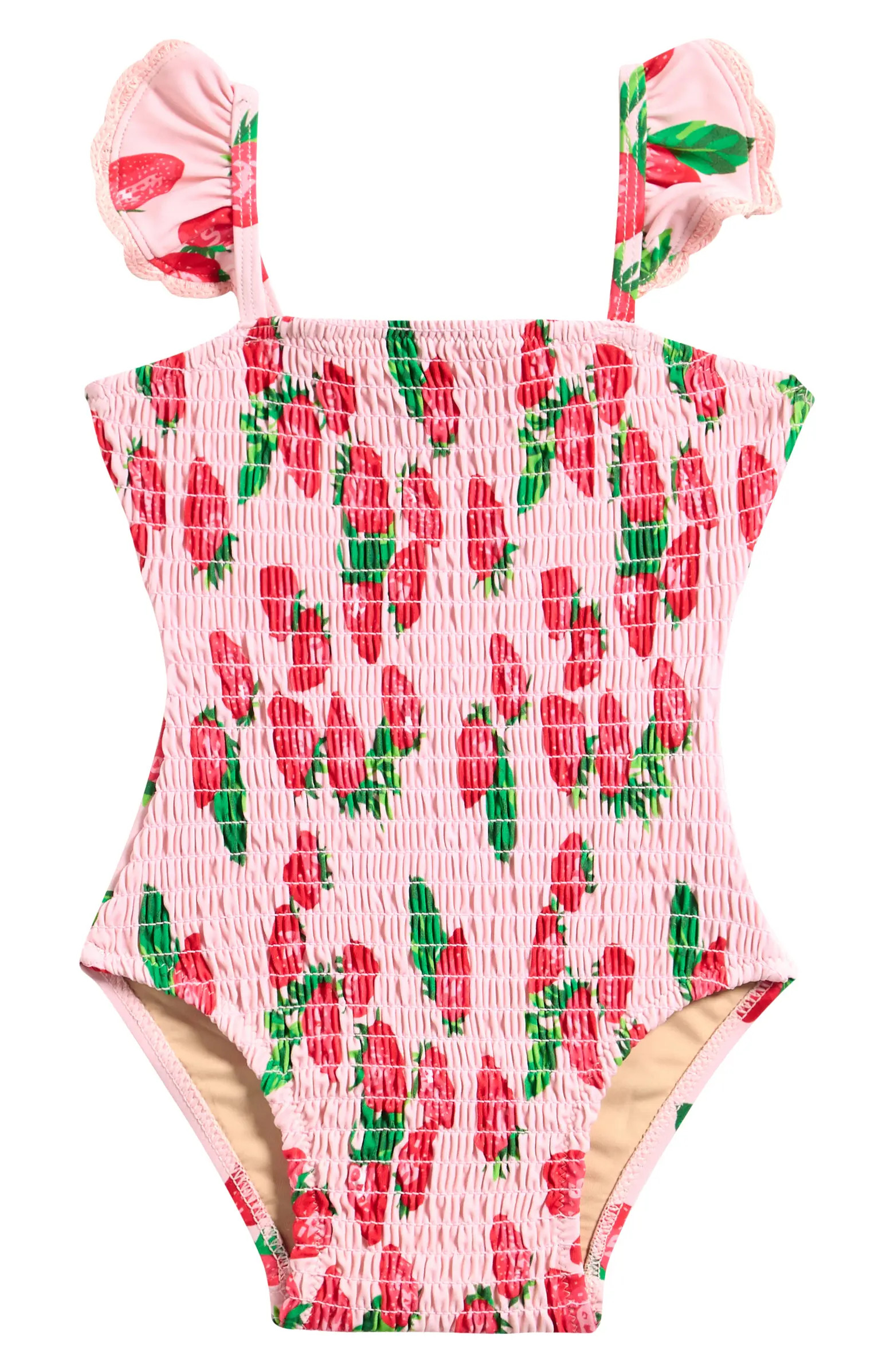 Kids' Print Smocked One-Piece Swimsuit | Nordstrom