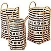 WHW Whole House Worlds Eco Lodge Black and White Market Baskets with Natural Rope Side Handles, S... | Amazon (US)