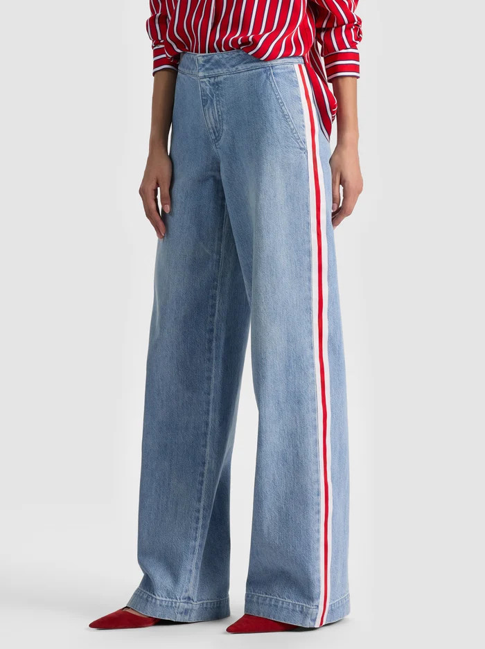 XANDER RACING STRIPE JEAN | Alice + Olivia