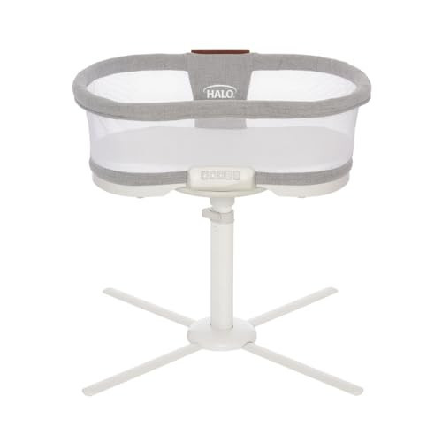 HALO BassiNest Luxe Swivel Sleeper - Over-Bed Baby Bassinet with 360° Rotation, Vibrations, White Noise, and Safe Close-Sleeping Design, Dove Grey Tweed | Amazon (US)