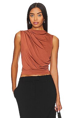 krisa Drape Tank in Clay from Revolve.com | Revolve Clothing (Global)