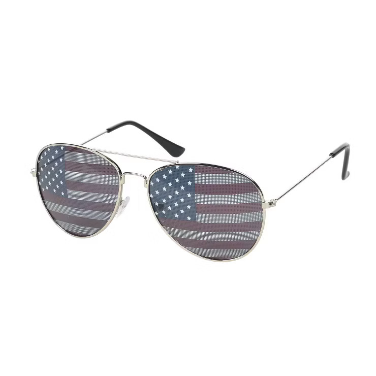 Aviator Metal Sunglasses Red/White/Blue - Sun Squad™ | Target