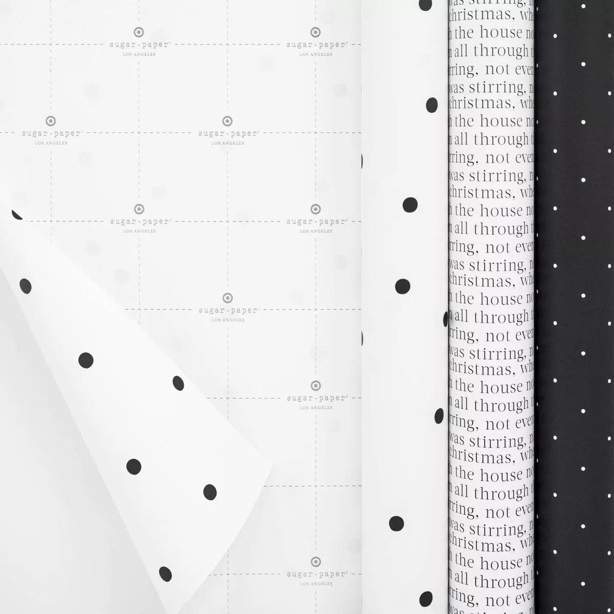 75 sq ft Gift Wrap Trio Black/White - Sugar Paper™ + Target | Target