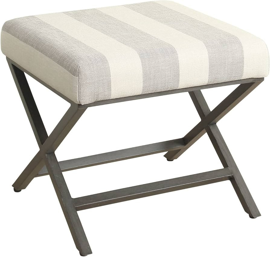 Homepop Home Decor | Modern Square Ottoman with Metal X Base | Ottoman for Living Room & Bedroom ... | Amazon (US)