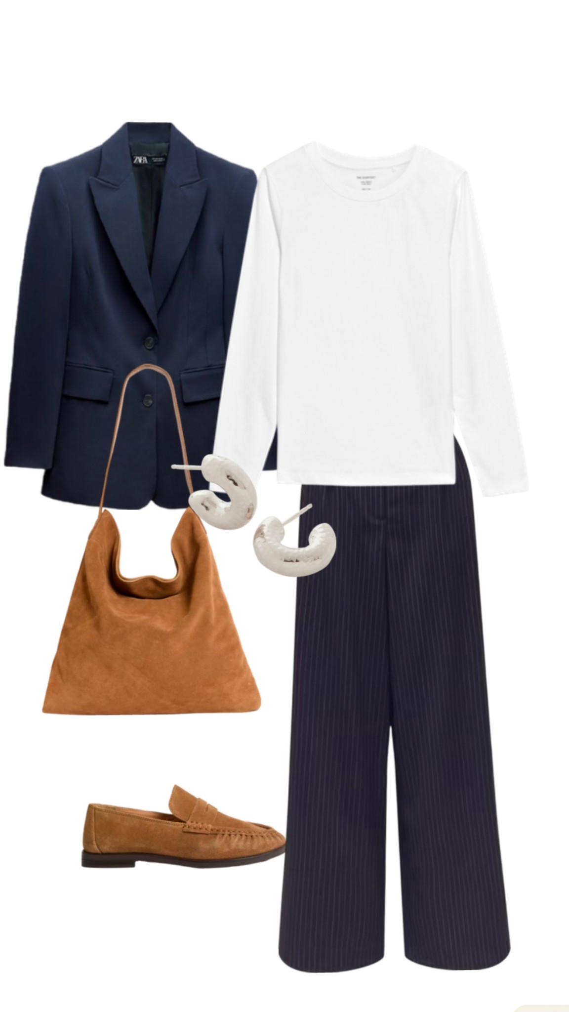 Spring workwear outfit ideas with no denim 

M&S, H&M, navy pinstripe, suede hobo bag, oversized blazer, suede lover 

#LTKspring #LTKuk #LTKworkwear