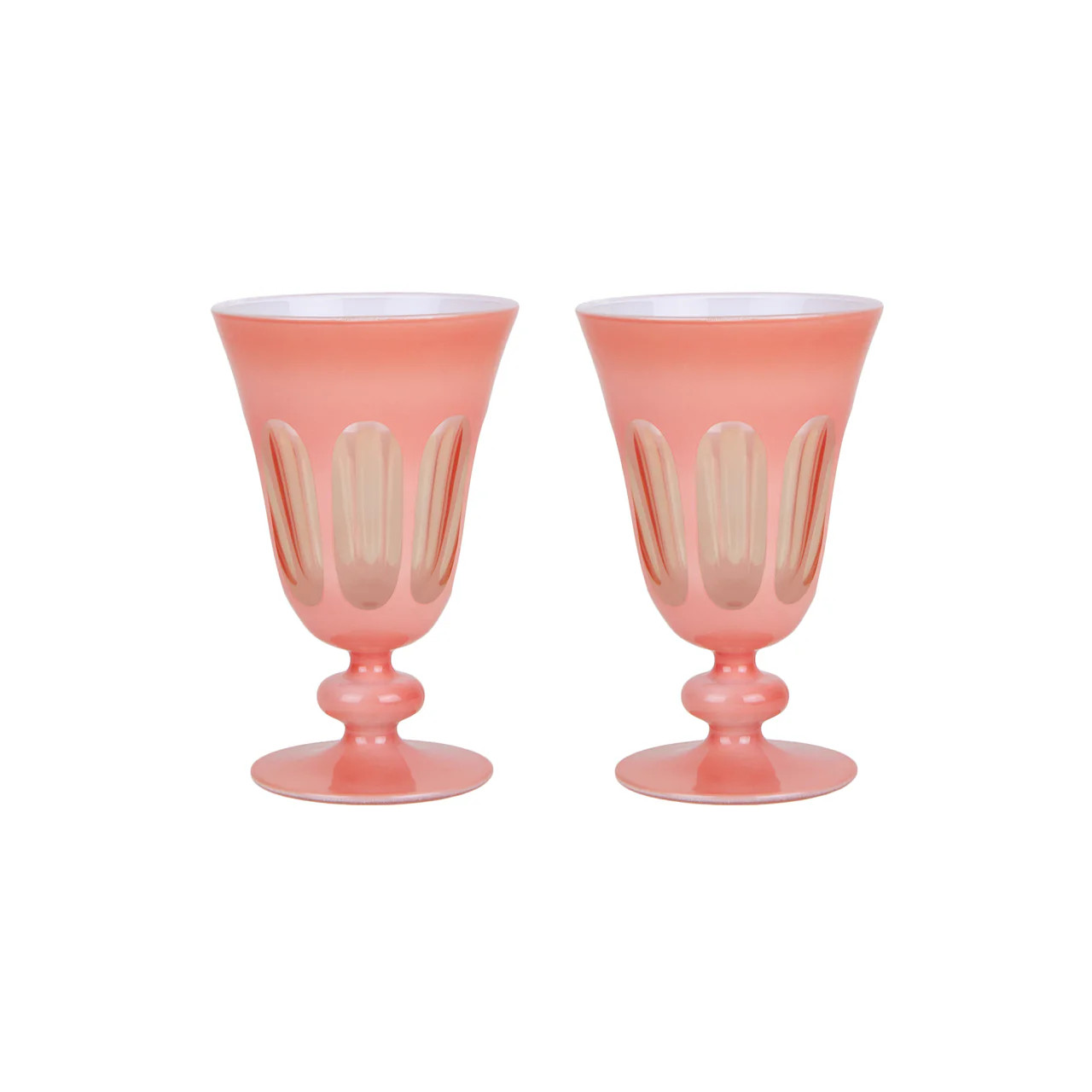 Rialto Glass Tulip, SALMON | Set of Two | Dashing Trappings