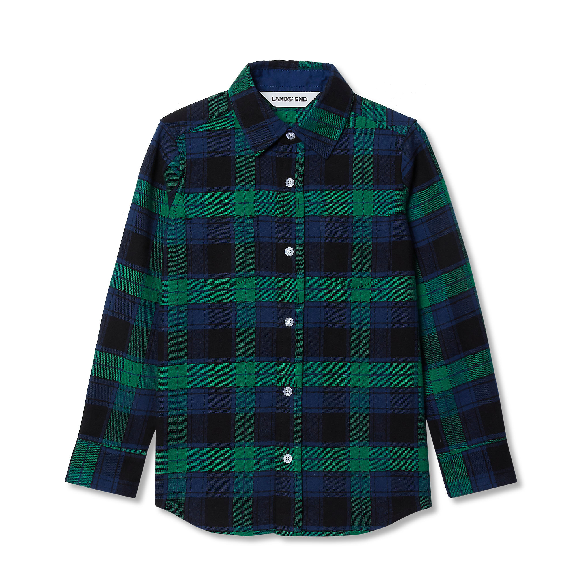 Kids Long Sleeve Flannel Shirt | Lands' End (US)