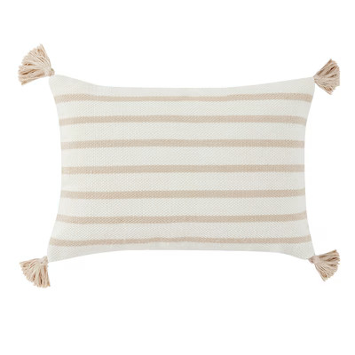 Origin 21 Cream Striped Ivory Rectangular (no theme) Lumbar pillow | Lowe's