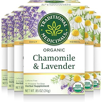 Traditional Medicinals Organic Chamomile with Lavender Tea, 16 Tea Bags (Pack of 2) | Amazon (US)