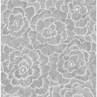 A-Street Prints Periwinkle Grey TextuRed Floral Paper Strippable Roll (Covers 56.4 sq. ft.) 2969-... | The Home Depot