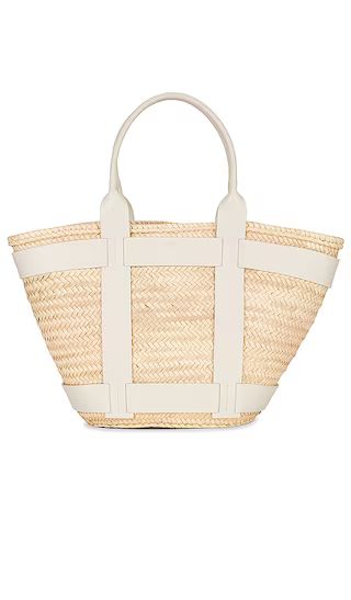 Maxi Santorini Bag in Natural Raffia & Off White Smooth | Revolve Clothing (Global)