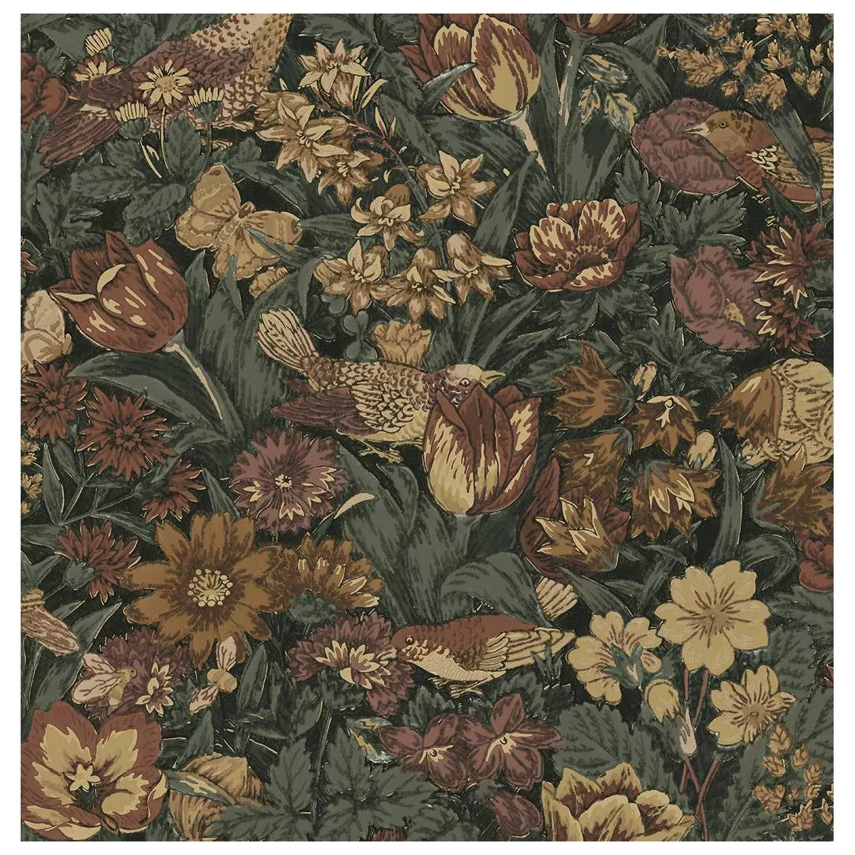 NextWall Bird Floral Peel and Stick Wallpaper: Vintage Botanical Design, Self-Adhesive Vinyl, Rep... | Target