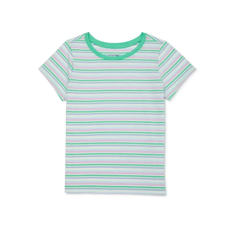 Garanimals Toddler Girl Short Sleeve Stripe T-Shirt, Sizes 18M-5T | Walmart (US)