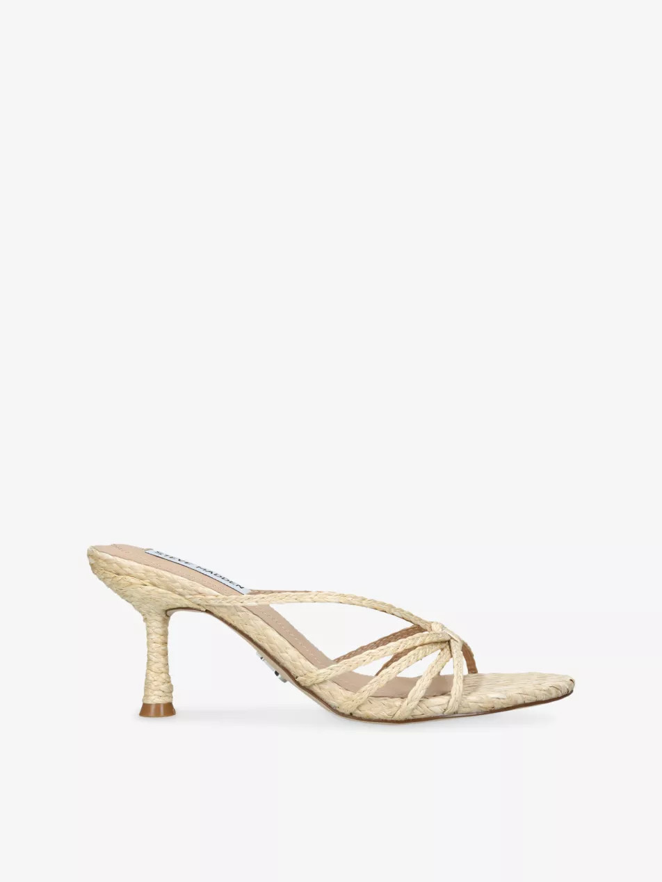 Edna Raffia Heeled Sandals | Selfridges