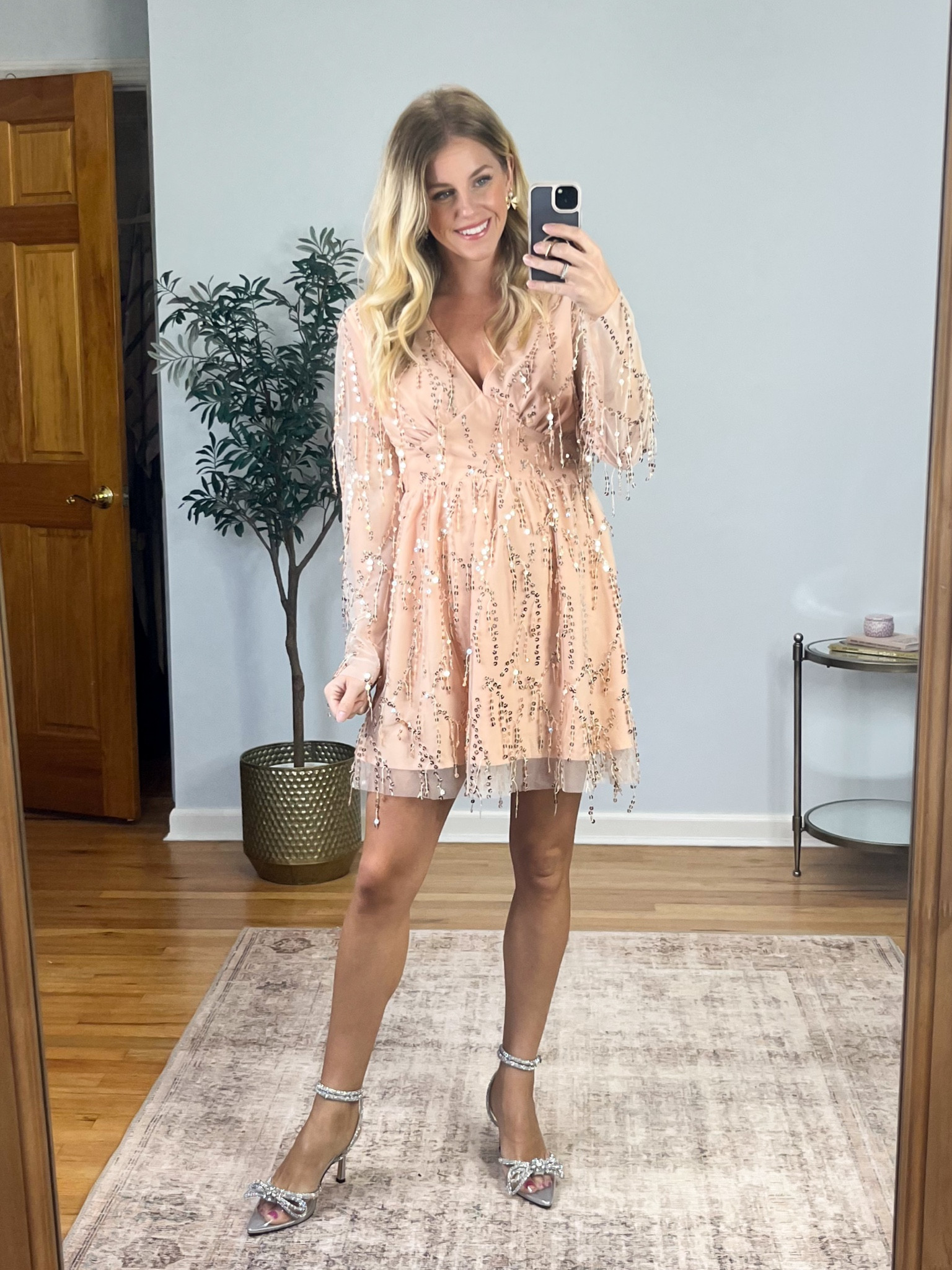 This dress is so fun! The perfect party dress for the holidays! Wearing size small. Code Jacqueline15 saves 15% on orders $65+. Shoes fit true to size.

#LTKSeasonal #LTKHoliday #LTKfindsunder50