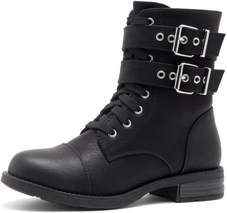 Herstyle Florence2 Women's Ankle Lace Up Military Combat Booties Mid Calf Boots | Amazon (US)