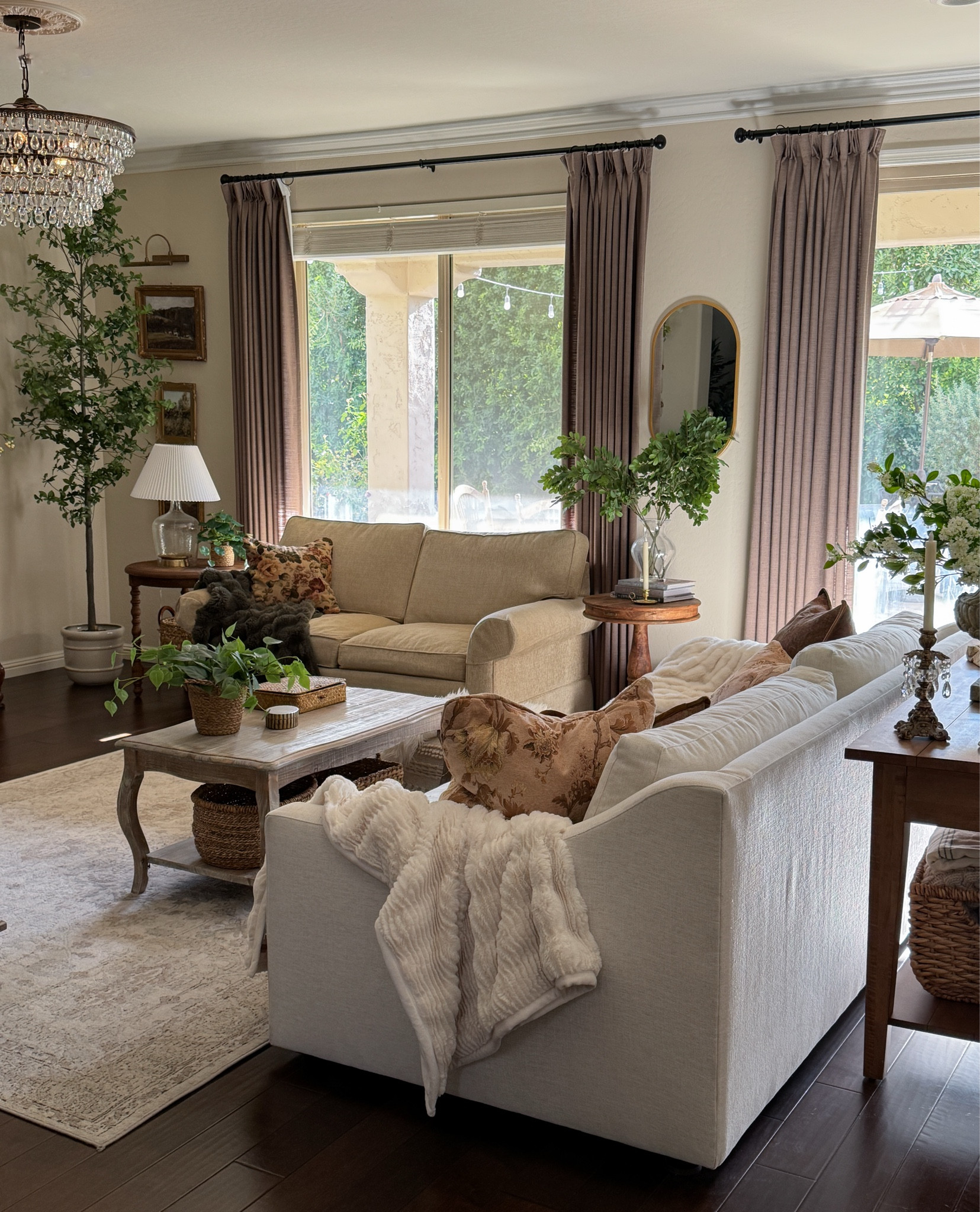 Various items from my living room and kitchen: furniture, chandelier, pendants, rug, curtains, pillows, faux fur throws, faux florals, tall tree, barstools, kitchen dining table and dining chairs. 

NOTE: Use discount code JOYFUL on curtains for a discount 

NOTE: My kitchen table is from Ethan Allen, but no link available. My kitchen dining chairs are from Arhaus but my exact chair is no longer available, so I found a similar chair to link. 

#twopagescurtains #livingroom #kitchen #dining #target #studiomcgee #hearthandhand #threshold 

#LTKHome